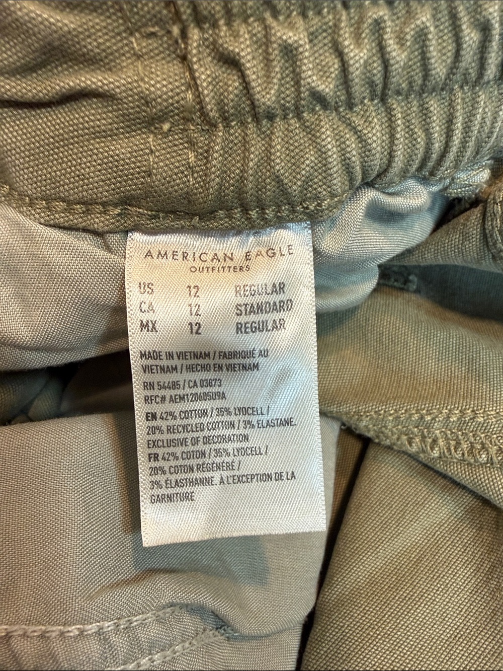 American Eagle Outfitters Olive Green Straight Leg Cargo Pants - Picture 4 of 4